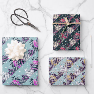 Christmas retro gift colourful wrapping paper sheet