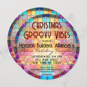 Christmas Retro Groovy Vibes Party Invitation