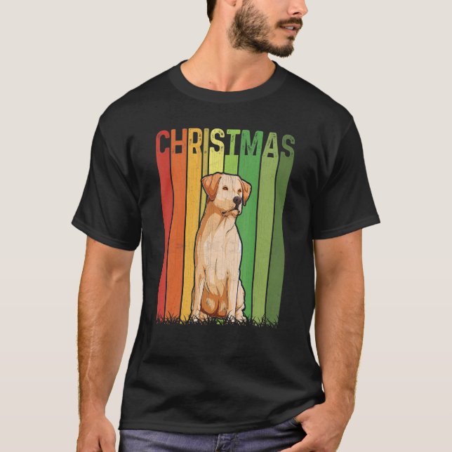 Christmas Retro Labrador Dog Group Matching Xmas H T-Shirt (Front)