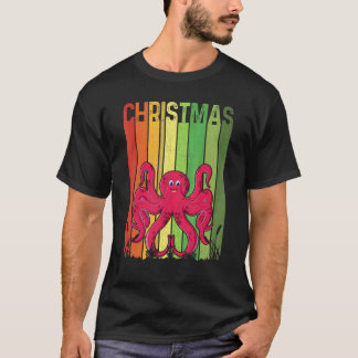 Christmas Retro Octopus Cute Group Matching Xmas H T-Shirt