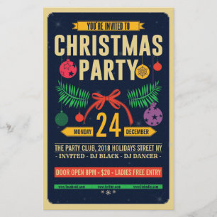 Christmas Retro Party Flyer