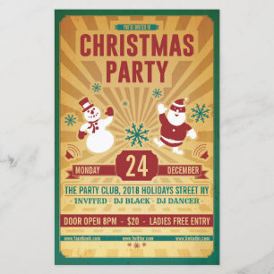 Christmas Retro Party Flyer