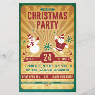 Christmas Retro Party Flyer