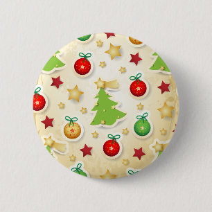Christmas retro pattern, button