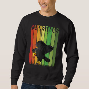 Christmas Retro Raven Cute Group Matching Xmas Hol Sweatshirt