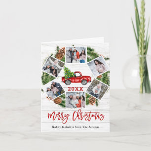 Christmas Retro Red Farm Truck Holiday PHOTO Card
