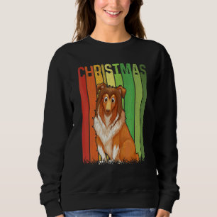 Christmas Retro Rough Collie Dog Group Matching Xm Sweatshirt