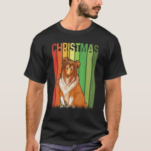 Christmas Retro Rough Collie Dog Group Matching Xm T-Shirt