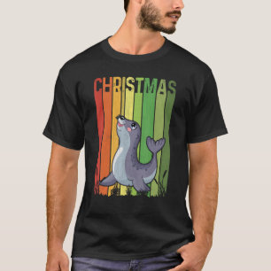 Christmas Retro Sea Lion Cute Group Matching Xmas T-Shirt