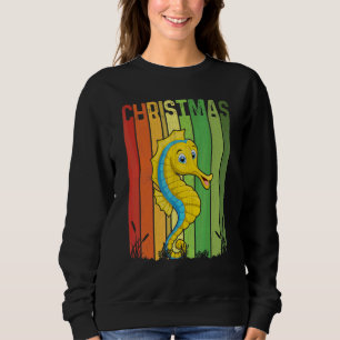 Christmas Retro Seahorse Cute Group Matching Xmas Sweatshirt