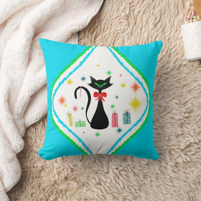 Christmas Retro Siamese Cat Cushion (Blanket)