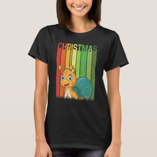 Christmas Retro Snail Cute Group Matching Xmas Hol T-Shirt