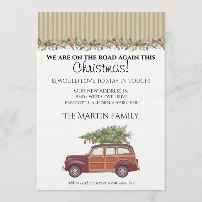 Christmas Retro Station Wagon Invitation (Front)