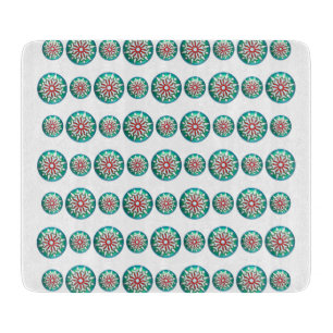 Christmas Retro Style Glass Kitchen Cutting Board