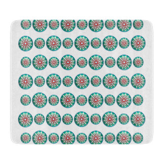 Christmas Retro Style Glass Kitchen Cutting Board