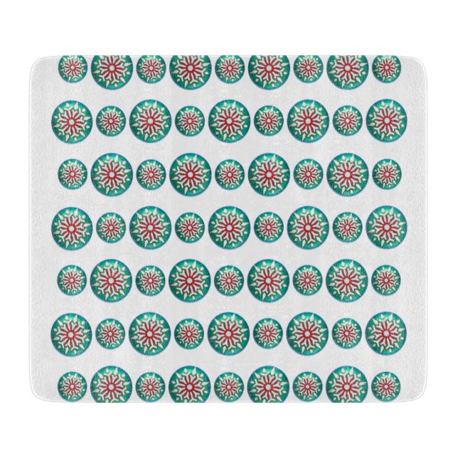 Christmas Retro Style Glass Kitchen Cutting Board (Front)
