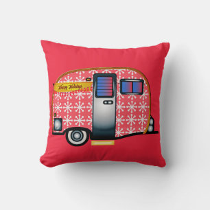 CHRISTMAS RETRO VINTAGE CAMPER TRAILER PILLOWS