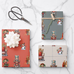 Christmas Retro Vinted Fairycore Wrapping Paper Sheet