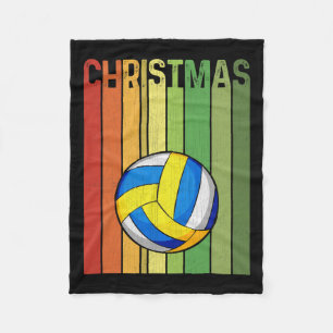 Christmas Retro Volleyball Player Cute Group Match Fleece Blanket