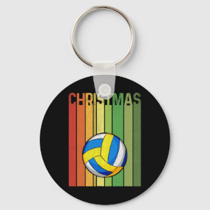 Christmas Retro Volleyball Player Cute Group Match Key Ring