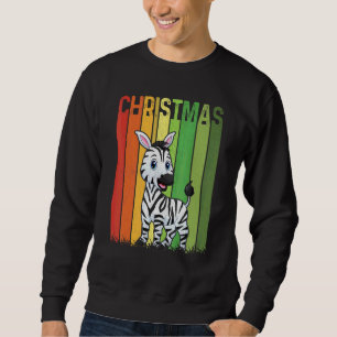 Christmas Retro Zebra Cute Group Matching Xmas Hol Sweatshirt