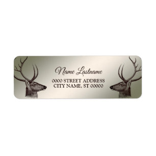 Christmas Return Address Floral Golden Winter Label