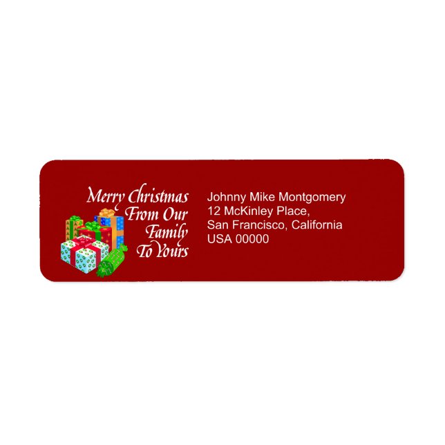 Christmas Return Address Label (Front)