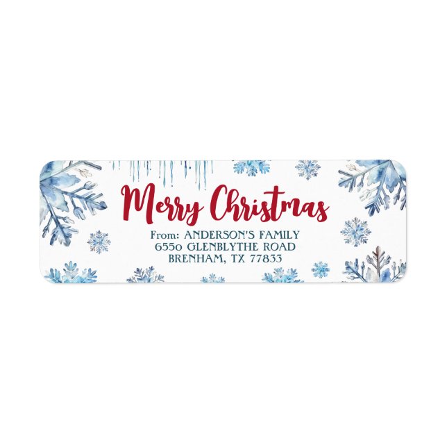 Christmas Return Address Label (Front)