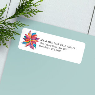 Christmas Return Address Labels Colourful Botanica