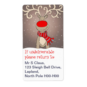 Christmas return address labels grey