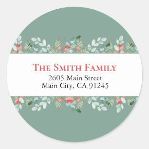 Christmas Return Address Labels Holiday Berries