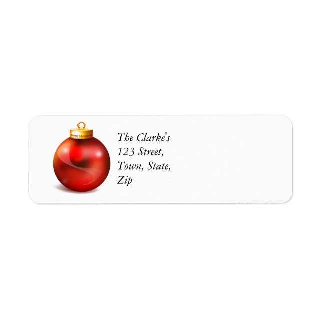 Christmas Return Address Labels Ornament (Front)