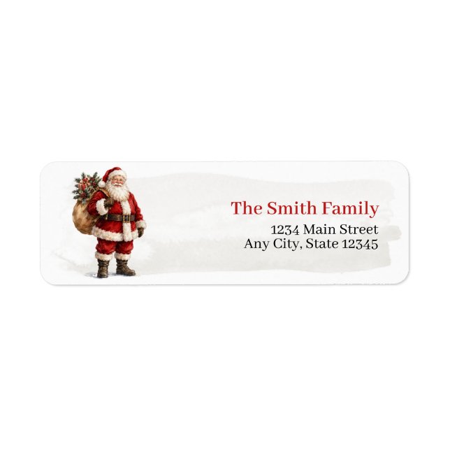 Christmas Return Address Labels Santa Claus (Front)