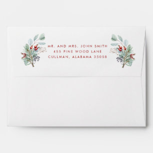 Christmas Return Address on Back Flap Envelope