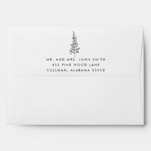 Christmas Return Address on Back Flap Envelope