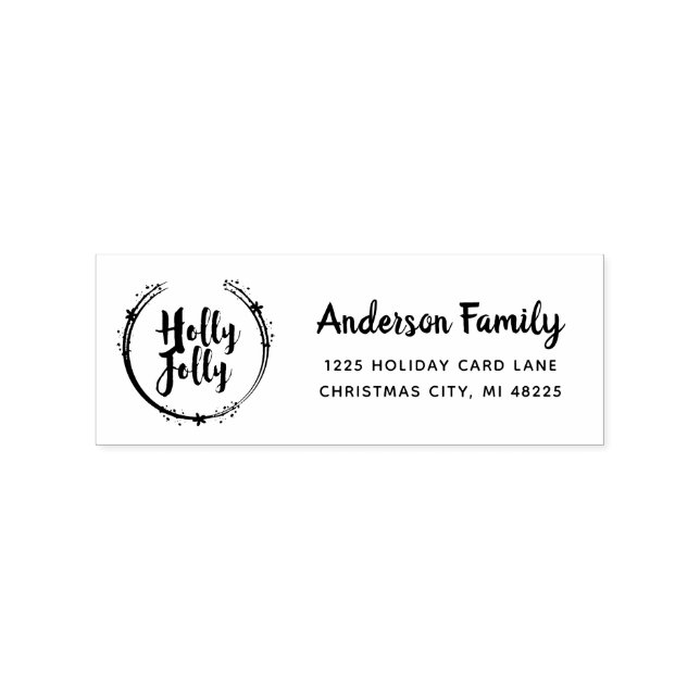 Christmas return address rubber stamp (Imprint)