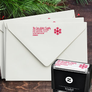 Christmas Return Address Simple Snowflake Self-inking Stamp