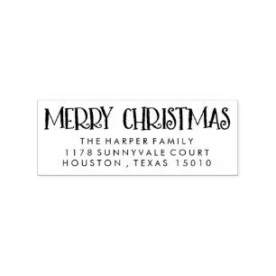 Christmas Return Address Stamp