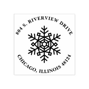 Christmas Return Address Stamp with Snowflake