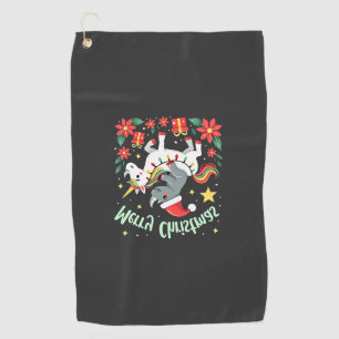 Christmas Rhino Merry Christmas Unicorn Rhino T-Sh Golf Towel