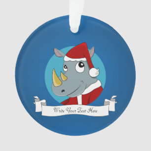 Christmas rhinoceros cartoon ornament