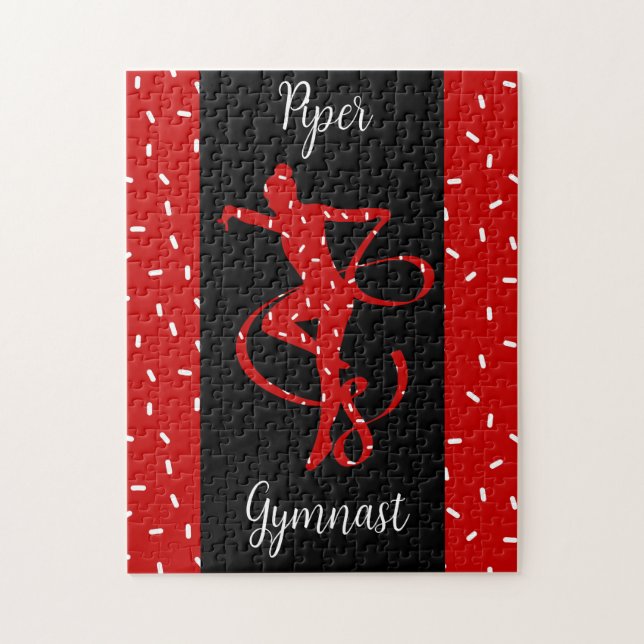 Christmas Rhythmic Gymnastics Red Candy Sprinkle Jigsaw Puzzle (Vertical)