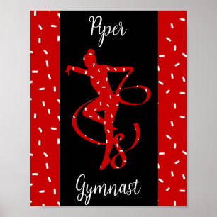 Christmas Rhythmic Gymnastics Red Candy Sprinkle Poster