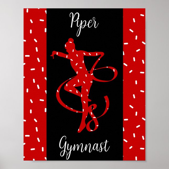 Christmas Rhythmic Gymnastics Red Candy Sprinkle Poster (Front)