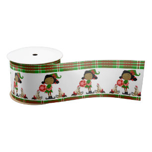 Christmas Ribbon, African Elf Satin Ribbon