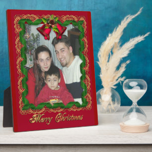 Christmas ribbon and gold filigree  plaque photo