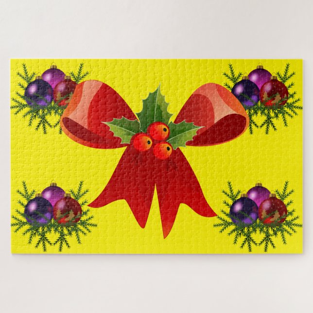 Christmas Ribbon & Balls Puzzle (Horizontal)