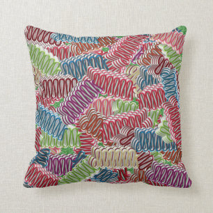 Christmas Ribbon Candies Throw Pillow