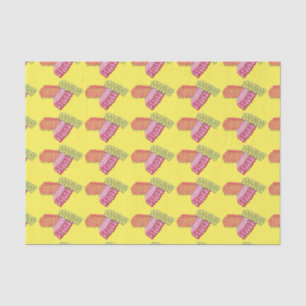 Christmas Ribbon Candy Yellow Holiday Tissue Paper