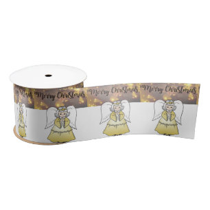 Christmas Ribbon, Christmas Angel Satin Ribbon